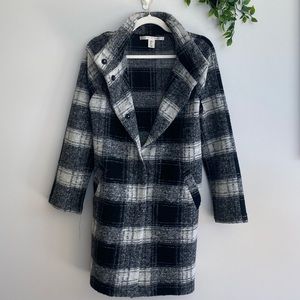 Max Studio Black and White Plaid Coat Small